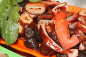lòng heo chiên giòn